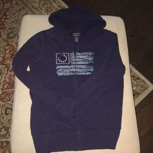 POLO JEANS COMPANY HOODED ZIPPERED SWEATJACKET
